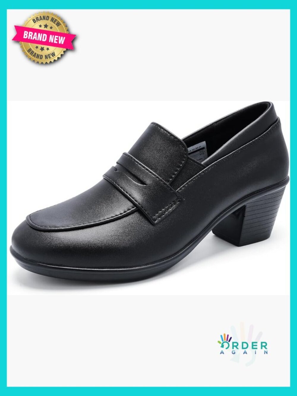 Low Heeled Loafers - Chunky Block Slip-On Pumps for Work Casual Office Business